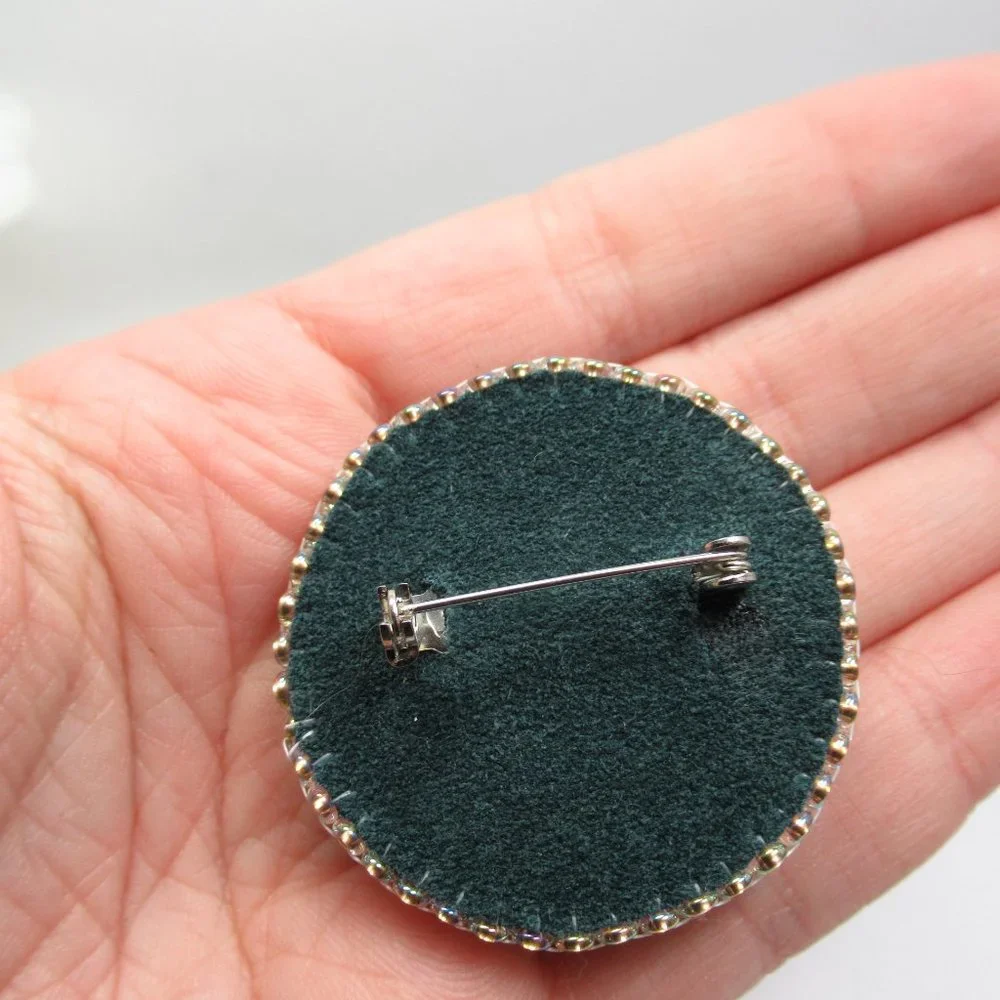 Handmade Cabochon Flower Brooch